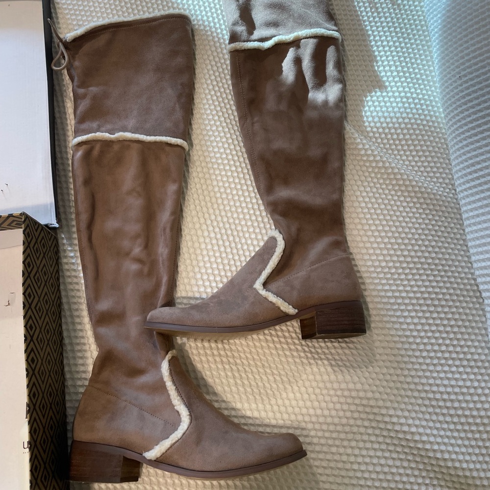 Over the Knee Suede Fawn Boots